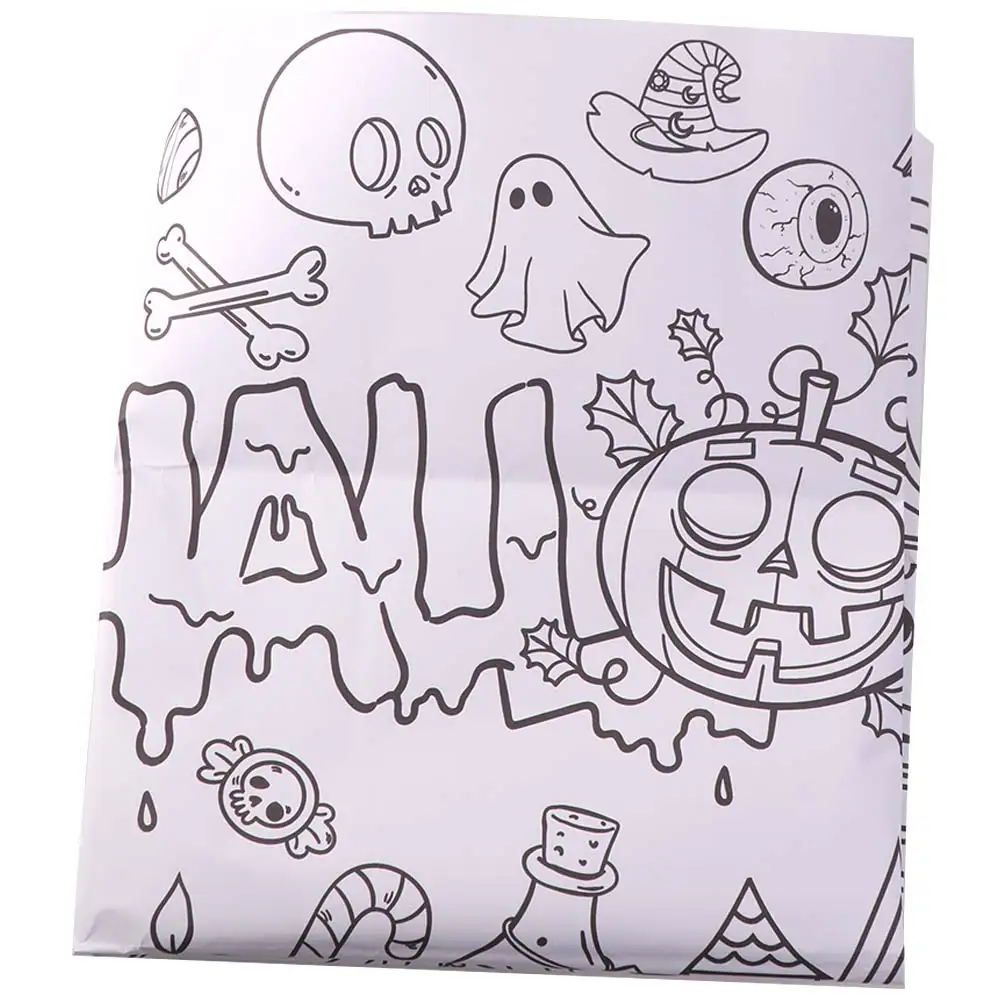 Creative Halloween Graffiti Tablecloth Cartoon Handmade Large Coloring Posters 130x75cm DIY Painting DIY Party Tablecloth