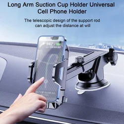 Mobile Phone Stand Long Arm Suction Cup Holder 360 Degree Rotation Universal Suction Pad Car Air Vent Phone Holder Car Accessory