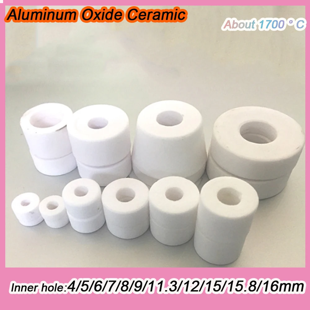 10 Set Aluminum Oxide Ceramic Male And Female Sleeves T-Shaped High-Temperature Resistant Insulation Gaskets ID 4-16mm