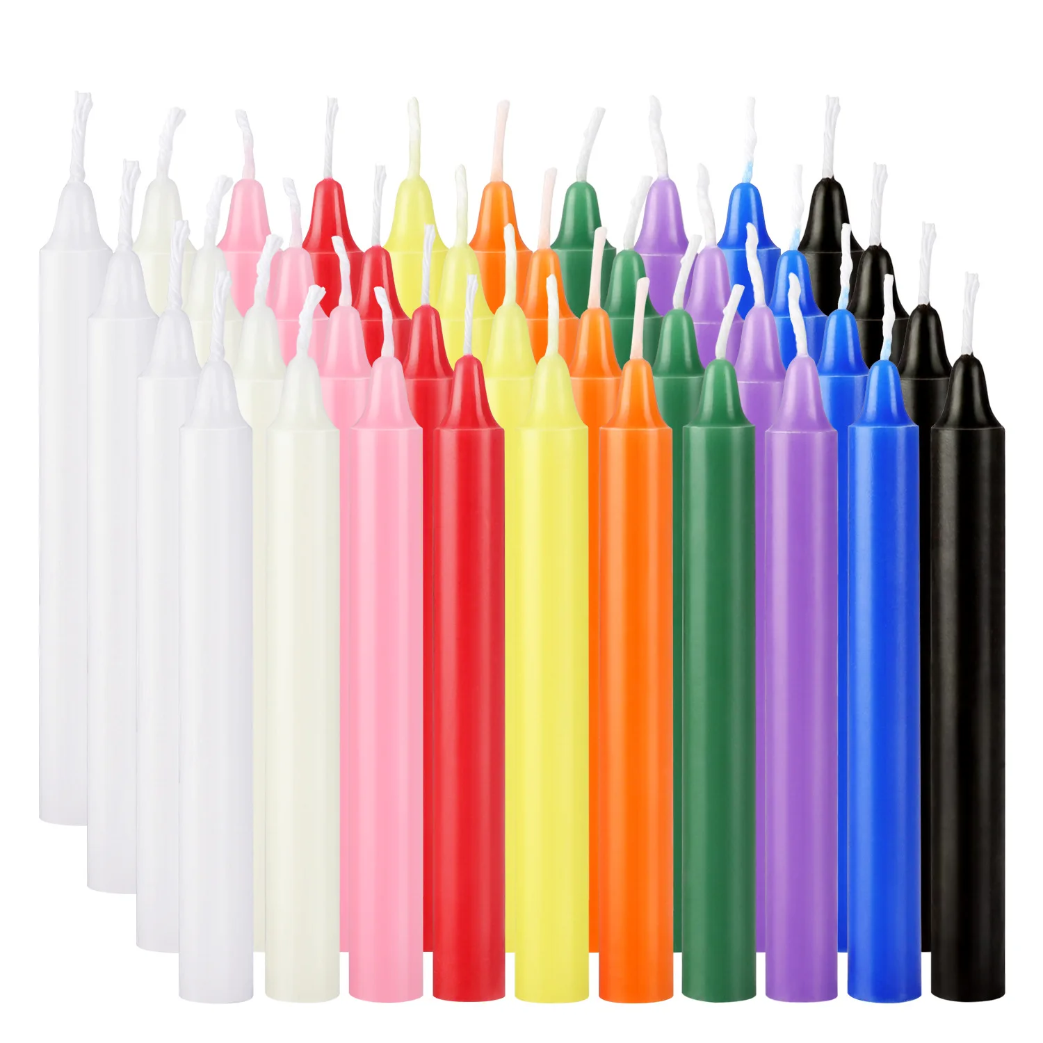 40 pcs Unscented Assorted Colors Mini Taper Candle, Great For Casting Chimes, Rituals, Spells, Wax Play & More,ChristmasDecor