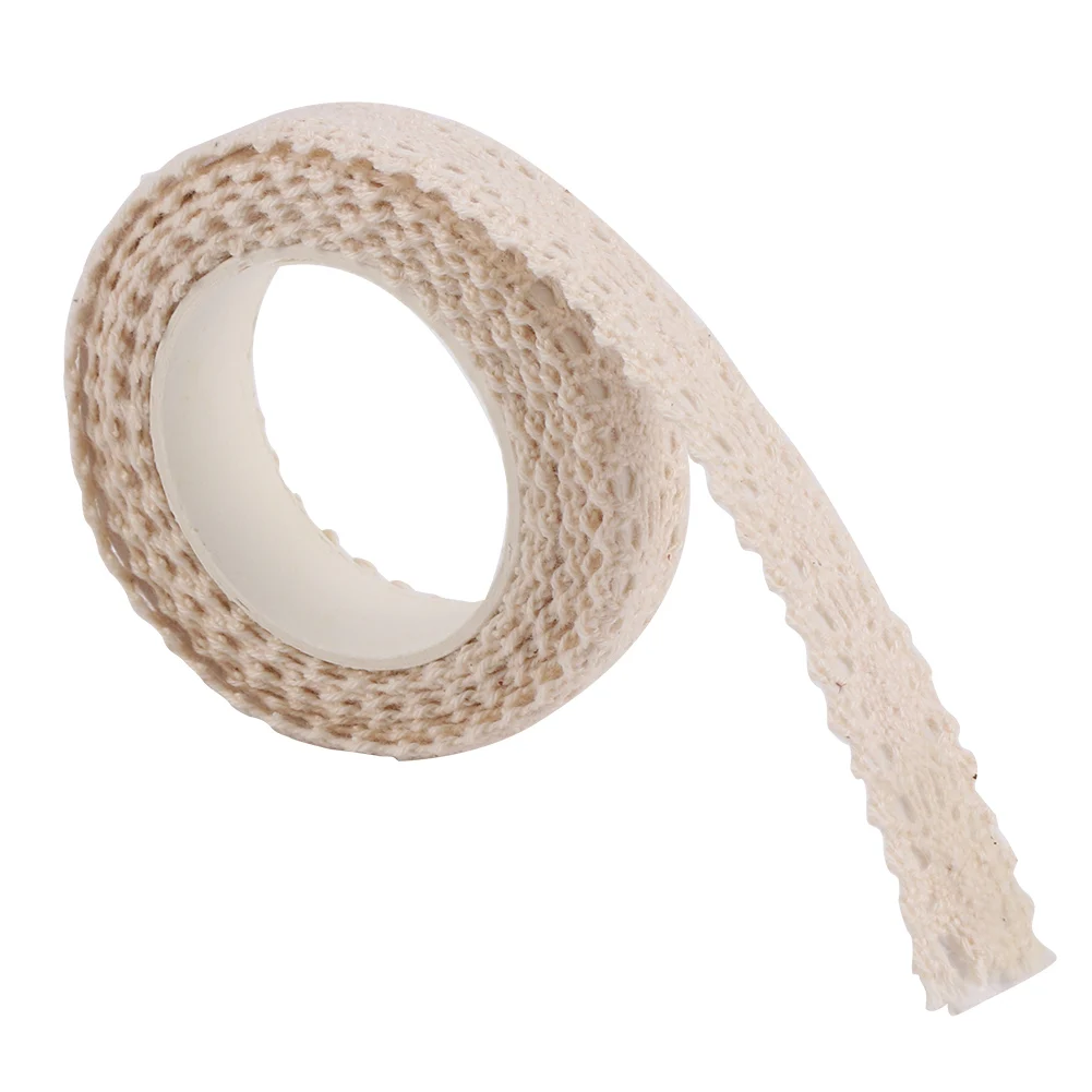 ริบบิ้นลูกไม้ประดับกล่องเอนกประสงค์งานแต่งงานของขวัญอเนกประสงค์สองด้านผ้าประดับบ้านเทปผ้าตัดผ้าติดเองงานฝีมือแบบ DIY