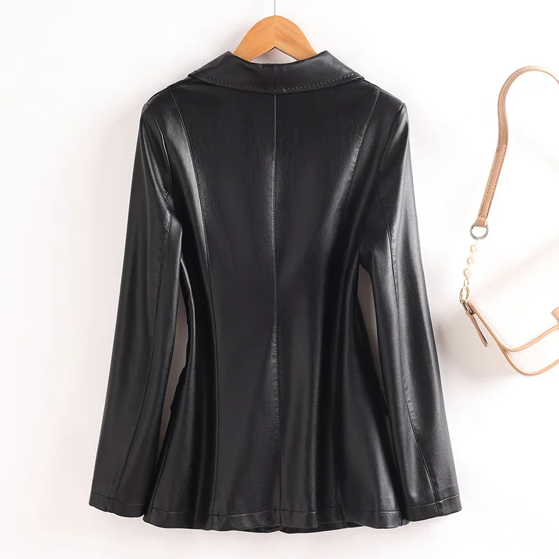 Streetwear en cuir Blazer manteau femmes PU costume veste en cuir de haute qualité femme printemps automne blazers occasionnels vêtements d'extérieur de bureau