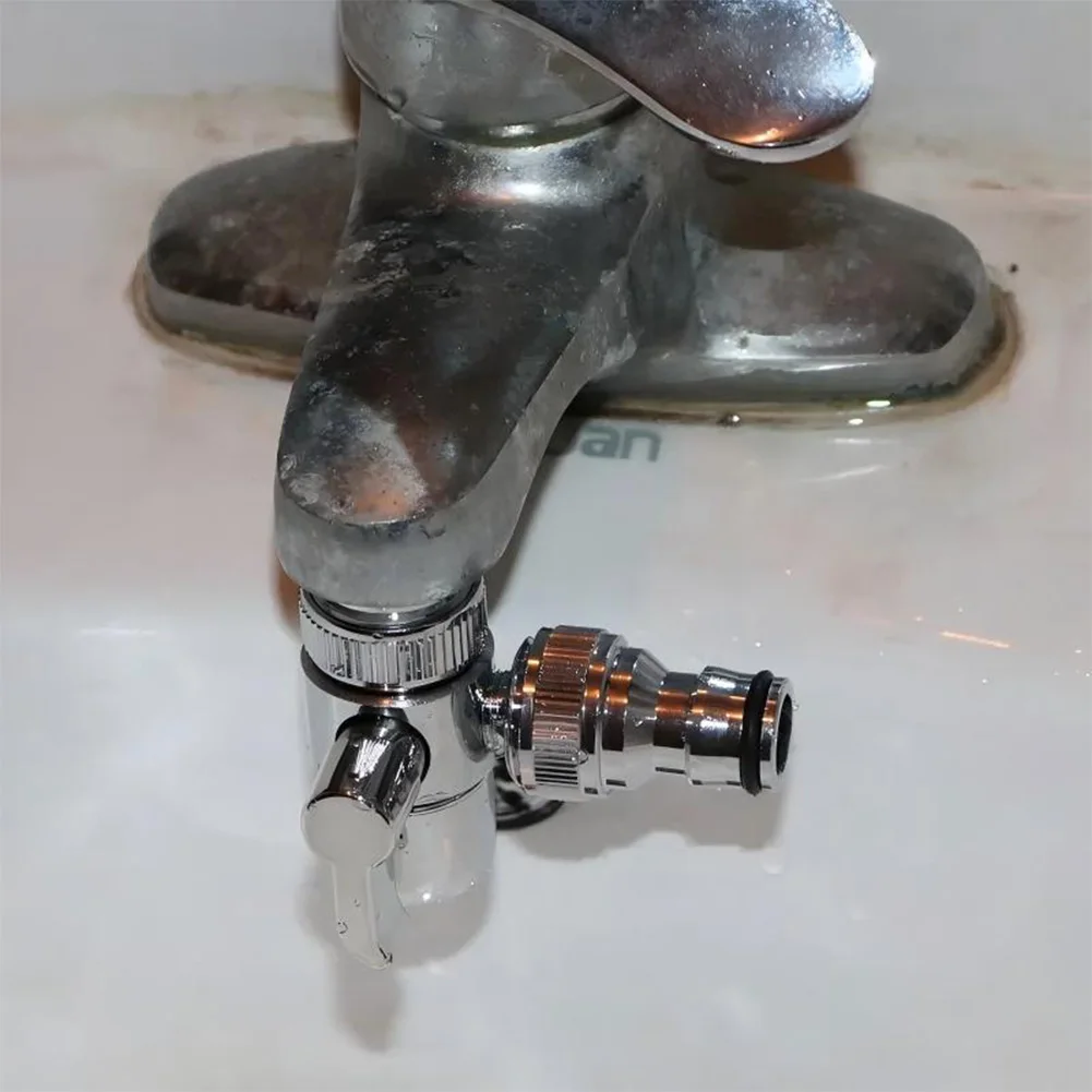 Water Splitting Faucet Adapter for Kitchen Basin Balcony Tap and Garden Hose Without Tools or Professional Help