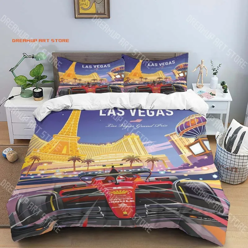 2026 R-racing Graphics Fashion Trendy Print Three-piece Suitable For Kids Or Adults Quilt Cover Pillowcase Bedding Set Birthday