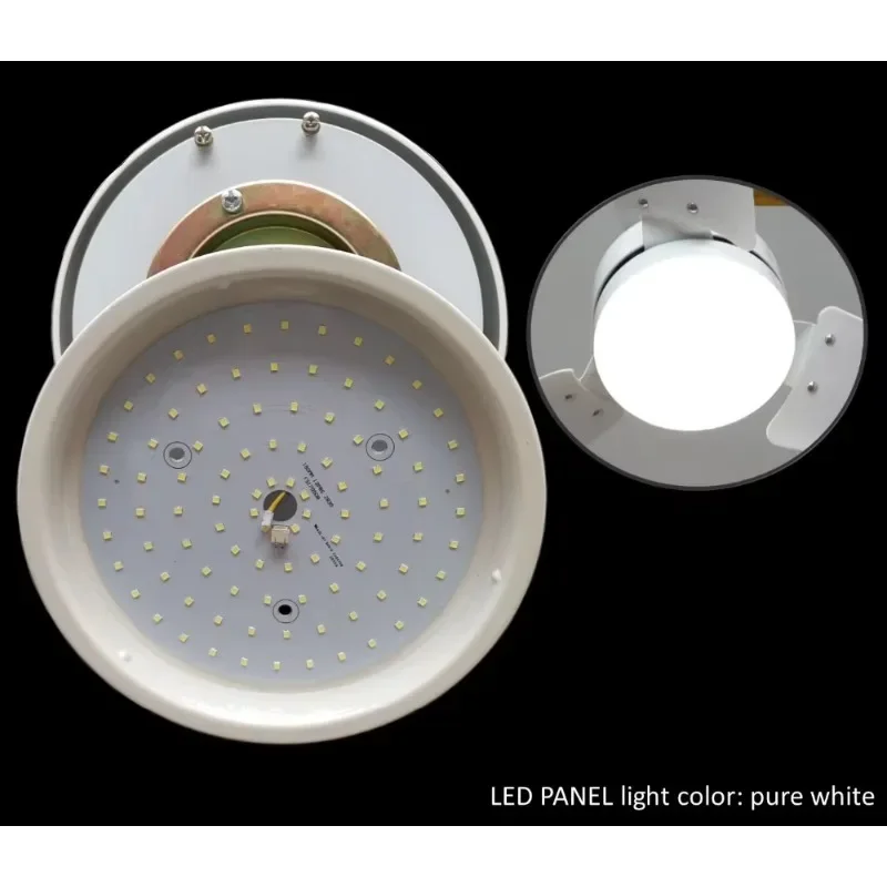 120W Solar Commercial DC Ceiling Fan with LED Panel Light Exhaust Cooling Ventilation
