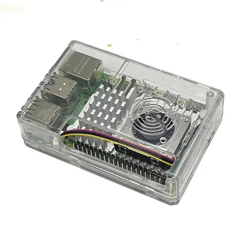 

Корпус H9EB для RPI 5 корпуса платы. Дополнительный алюминиевый вентилятор Peatsink Легкий доступ к GPIO