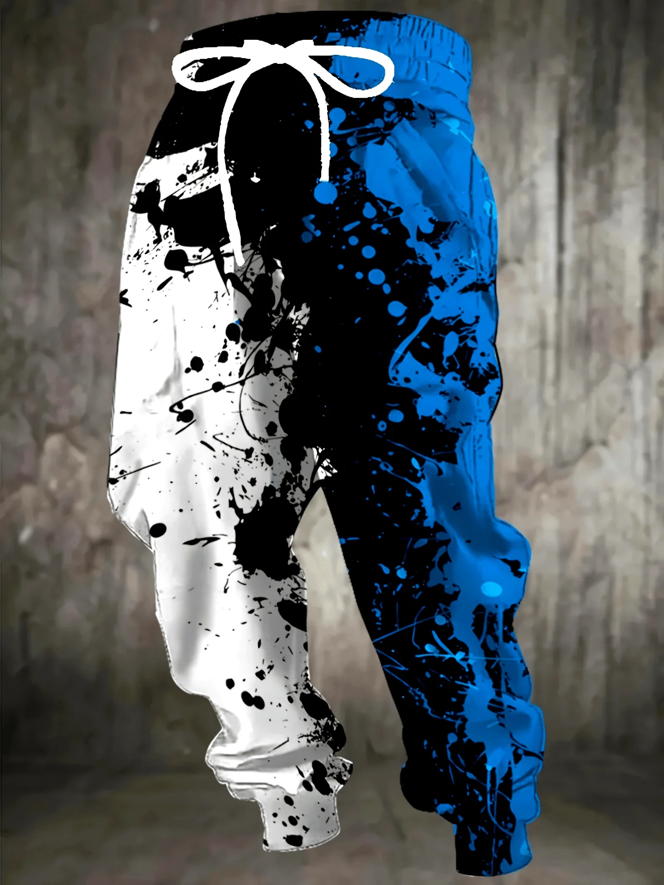 Men's and Women's Universal Sports Pants with Fashionable 3D Color Splashed Ink Printing, Versatile Sports and Fitness Fashion