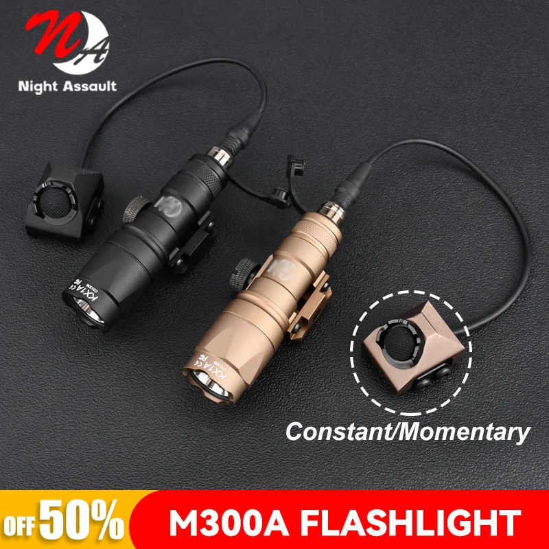 

Tactical M300 Surefir M300A MINI Scout Metal Flashlight modbutton Switch Airsoft equipments Weapon Hunting Rifle Light accesorio