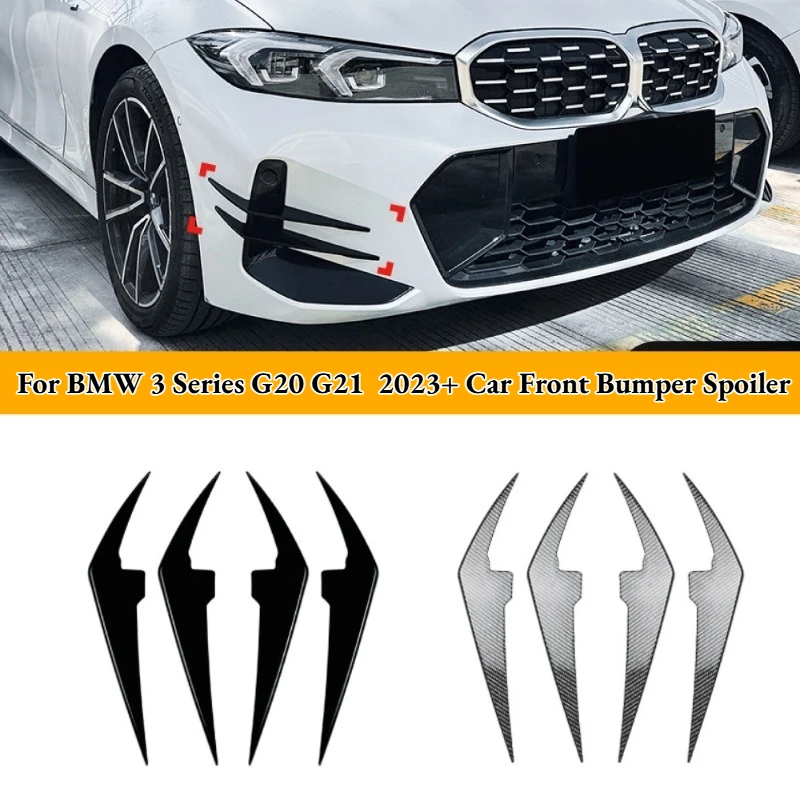 Für BMW 3er G20 G21 LCI M Sport 2023+ Auto Frontstoßstange Spoiler Nebelscheinwerfer-Rahmen Abdeckung Windmesser-Verkleidung Karosserie-Kit Autoteile