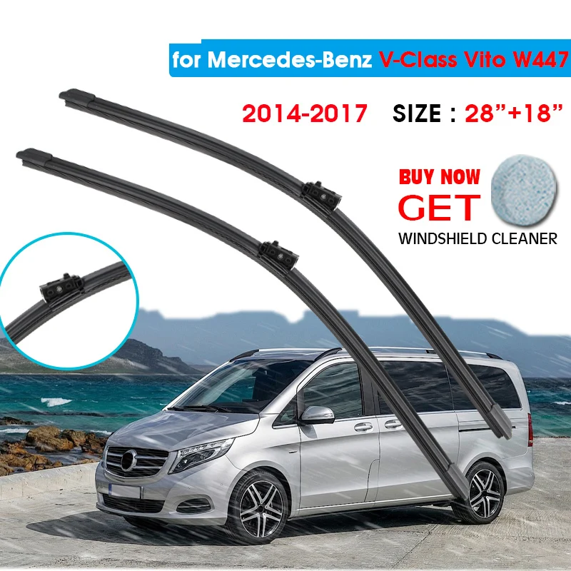 

Car Wiper Blade For Mercedes-Benz V-Class Vito W447 28"+18" 2014-2017 Auto Windscreen Windshield Wipers Blades Window Wash