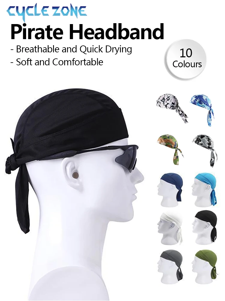 AliExpress NONE Quick Drying Cycling Cap Sunscreen Anti Sweat Headscarf Cap Men Women Bandanas Pirate Brimless Hat for MTB Running Outdoor Sport