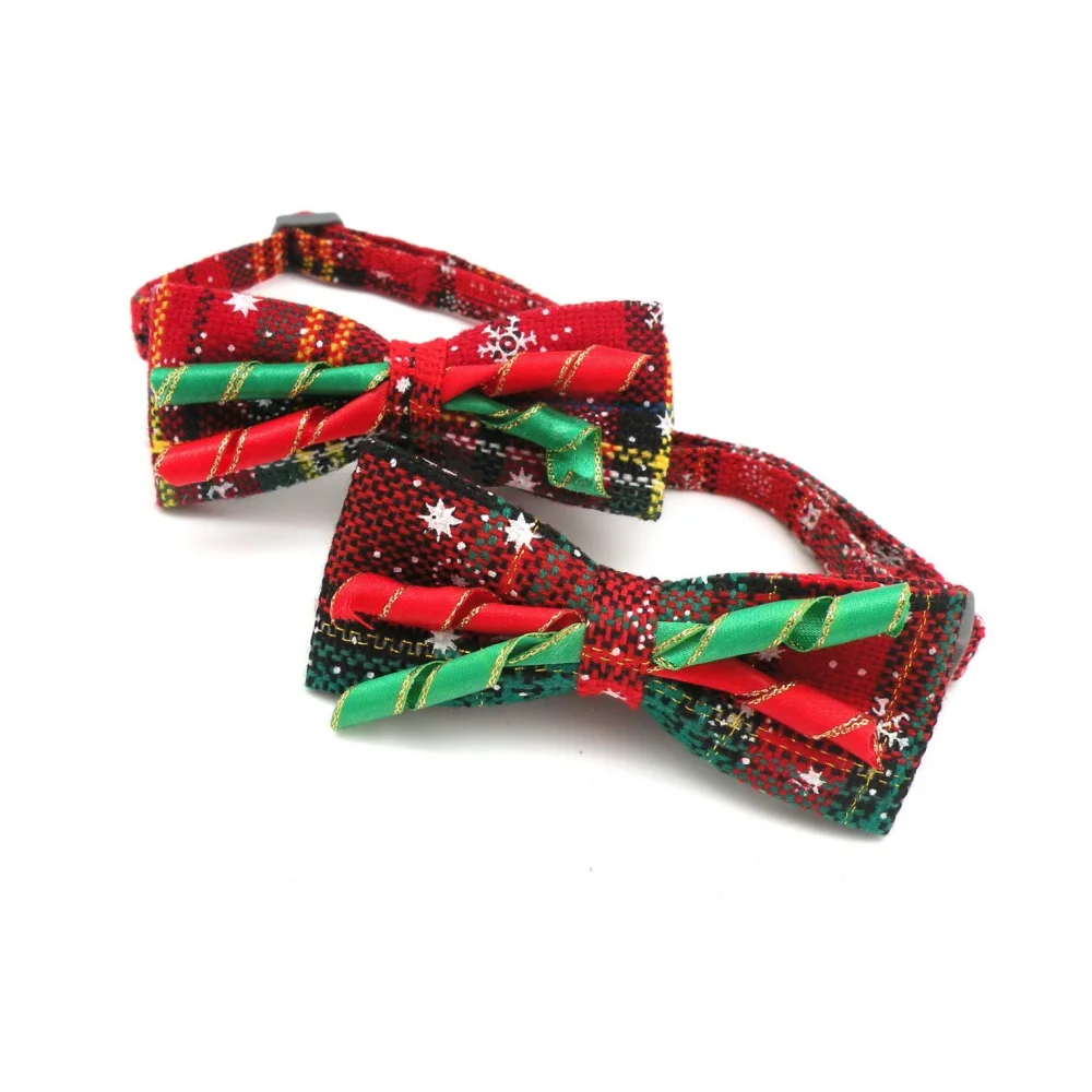 Christmas Series Pet Bow Tie Collar Headpiece Hair Accessory Headflower Pet Bow Tie