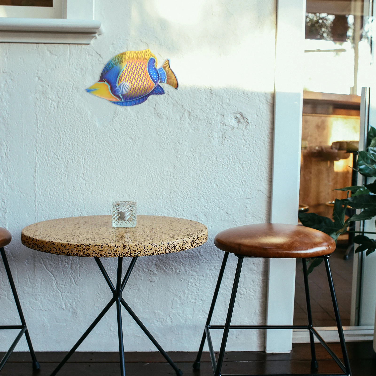 

Metal Fish Wall Decor Iron Fish Sculpture Artistic Home Garden Hanging Adornment Creative Metal Wall Art Hanging Ornament