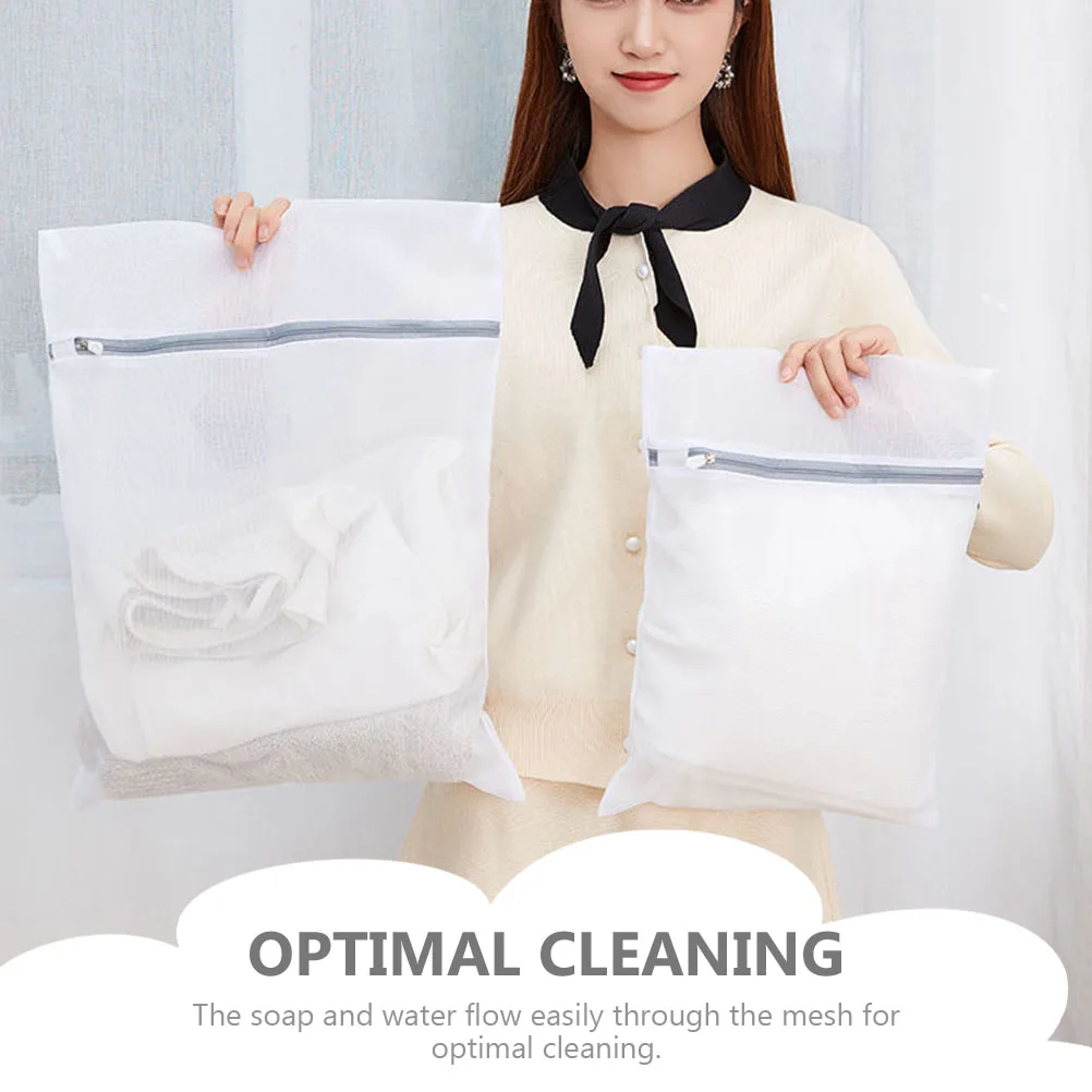 

6pcs Mesh Laundry Bags Set Polyester Heavy Duty Zipper Rust-Proof Washing Bags for Underwear Socks Travel Storage Bag