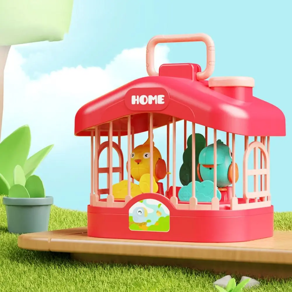 Learn To Speak Chirping Bird Cage Toy Light Sound Design Kids Voice-Activated Birdcage Voice Controlled Induction Parrot