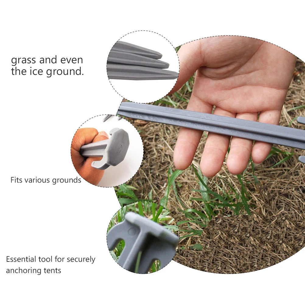 

5pcs Camping Leisure Tent Nails High-strength Plastic Nails Beach Grassland Windproof Non-Rust Tent Nails