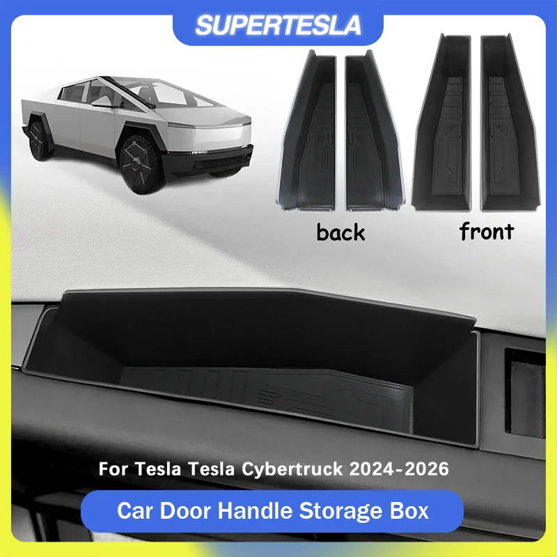 

Car Door Handle Storage Box 4PCS For Tesla Cybertruck 2025 Door Side Insert Tray Organizer 2024-2026 Interior Accessories