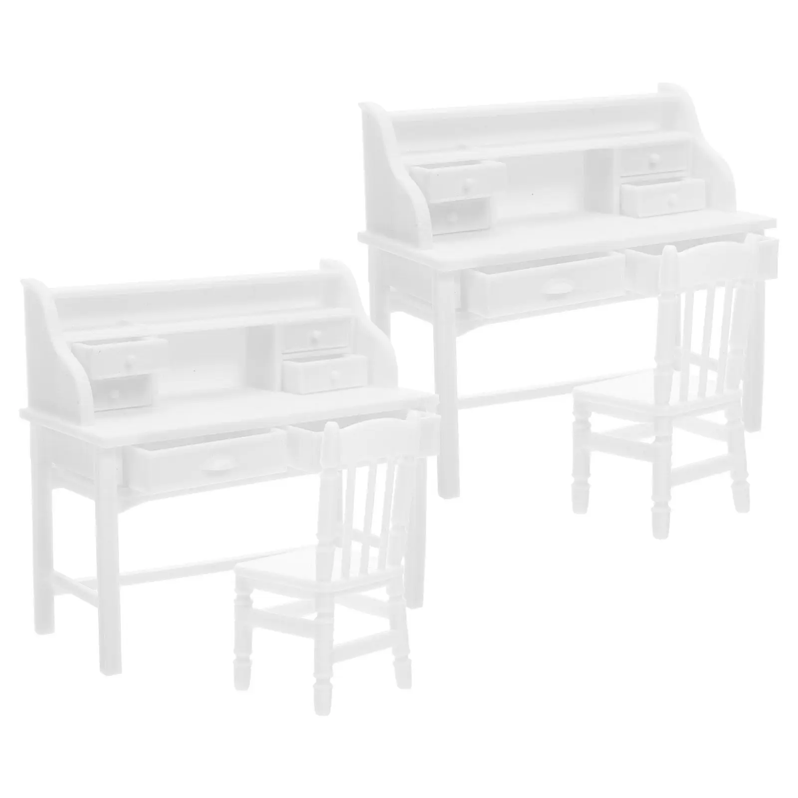 

2 Sets Miniature Children's Playhouse Desk with Openable Drawers Creative Home Furniture for Role- Travel Enhancing