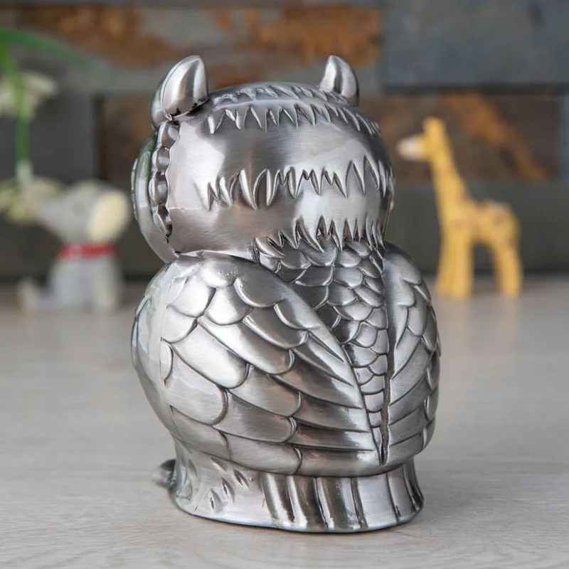 Cartoon Owl Metal Material Piggy Bank For Kids  Spaarpot Antique petwer Money Saving Box For Chirdren PB038