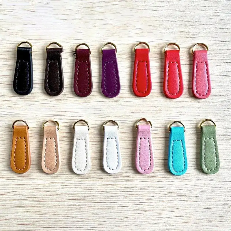 Genuine Leather Zipper Zip Puller Head Clothes Luggage Accessories Backpack Zipper Buckle Pendant Pull Tab Sewing Zipper Tab