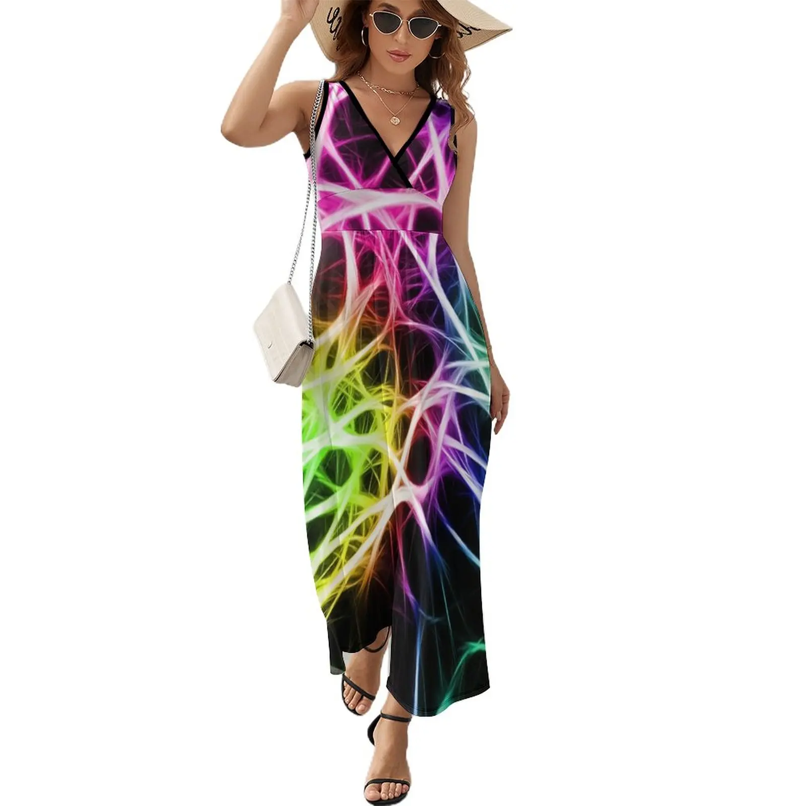 Fibre Optic Sleeveless Dress Women's clothing cocktail dresses birthday dresses for women