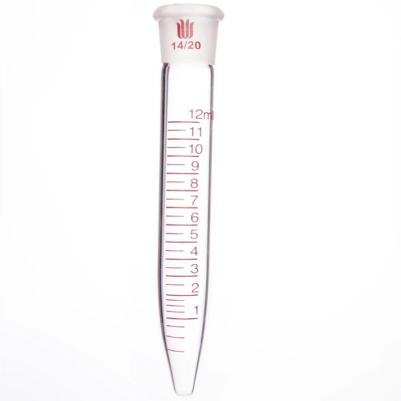 SYNTHWARE Graduated distillation receiver tube, Capacity 12mL/15mL, Joint 14/20 19/22, Borosilicate glass, T23