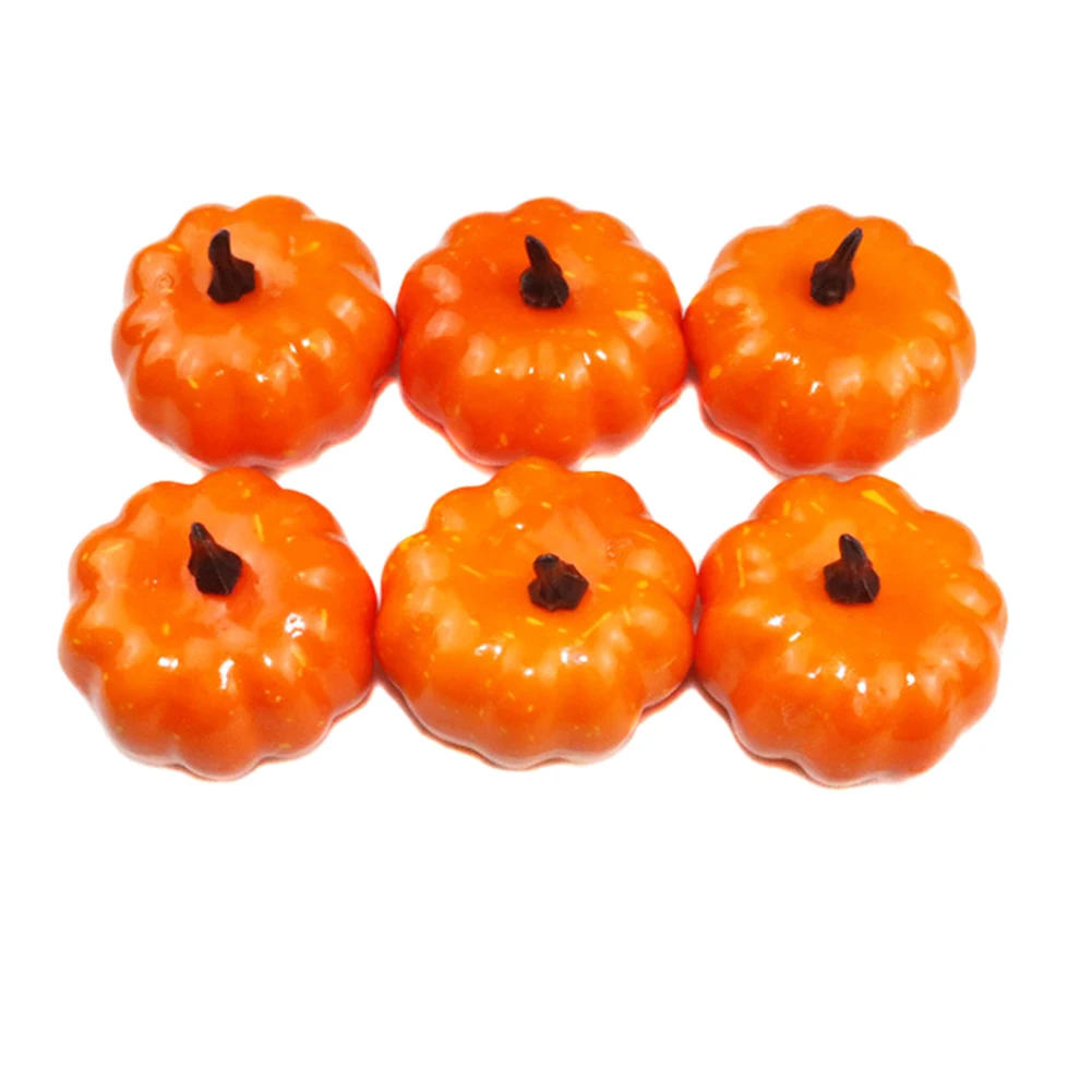 6*6cm Artificial Pumpkins 6 Pieces Artificial Mini Fake Pumpkins Halloween Party Fall Decoration