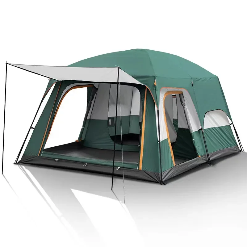 Hot Sell Portable Waterproof Extra Large Double Layers Luxury Family Two Room And One Hall 12 Persons Waterproof Tent