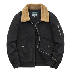 Chaqueta acolchada de algodón para hombre, peto de lana con solapa, invierno, 2024