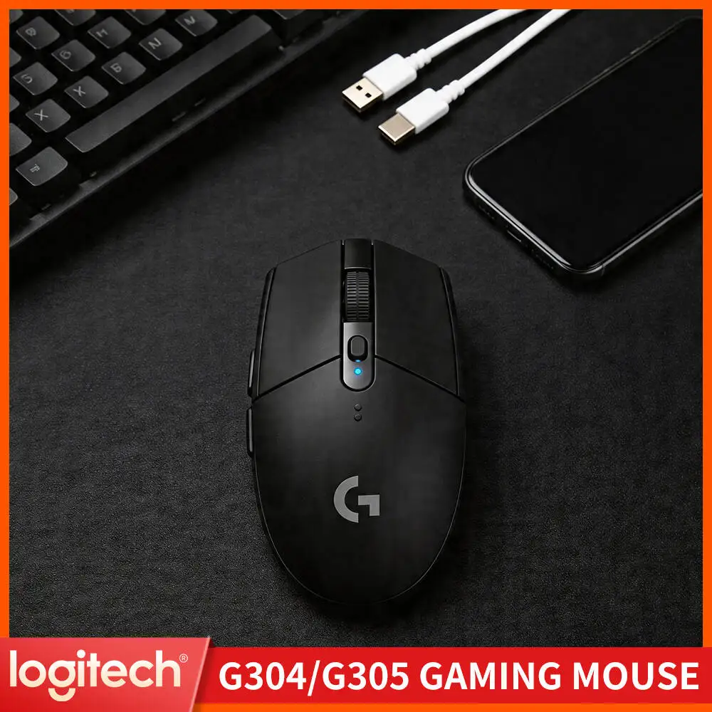 Gaming Mouse Logitech G305 Wireless, 12000 DPI HERO Sensor, 6 Programmable Keys, 250hr Battery, 99g Lightweight, PC Mac