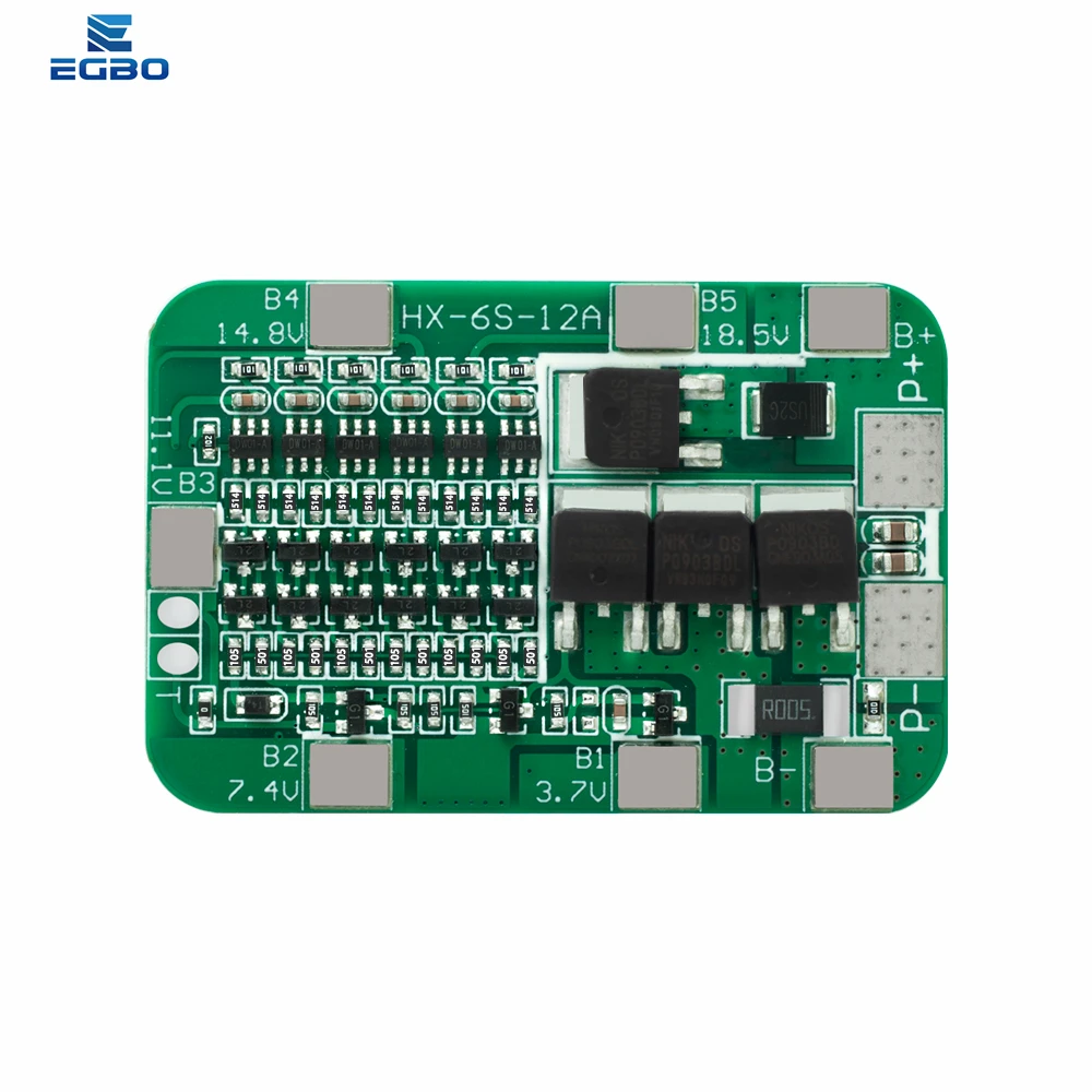 Placa de proteção PCB BMS para bateria de lítio Li-Ion, módulo celular, nova chegada equilibrada, 6 Pack 18650, 6S, 12A, 25A, 24V, 25.2V, 1-10Pcs
