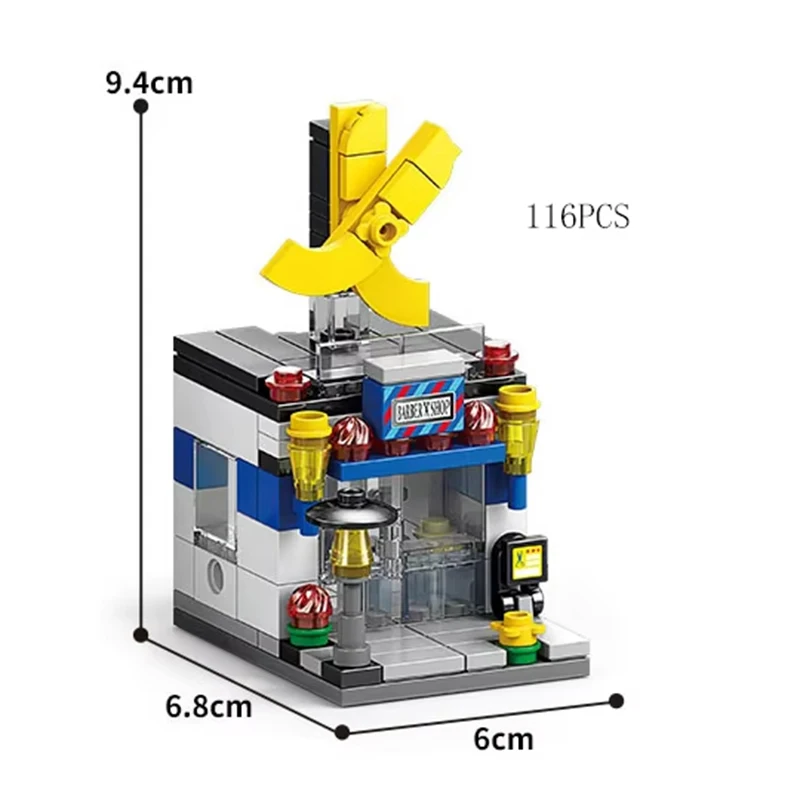 Bloques de construcción de tienda pequeña para niñas, juguete de ladrillos para armar tienda de mercado, serie calles de Ciudad, ideal para restaurantes de hamburguesas, arquitectura creativa, código 145, piezas