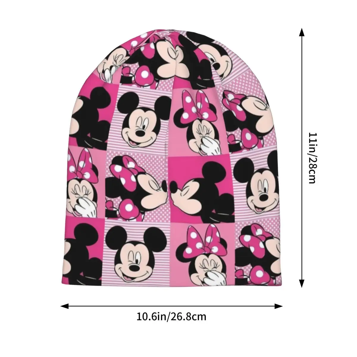 ミッキーミニーマウスボンネットハットヴィンテージアウトドアスカリービーニー帽子男性女性用暖かいデュアルユースキャップ