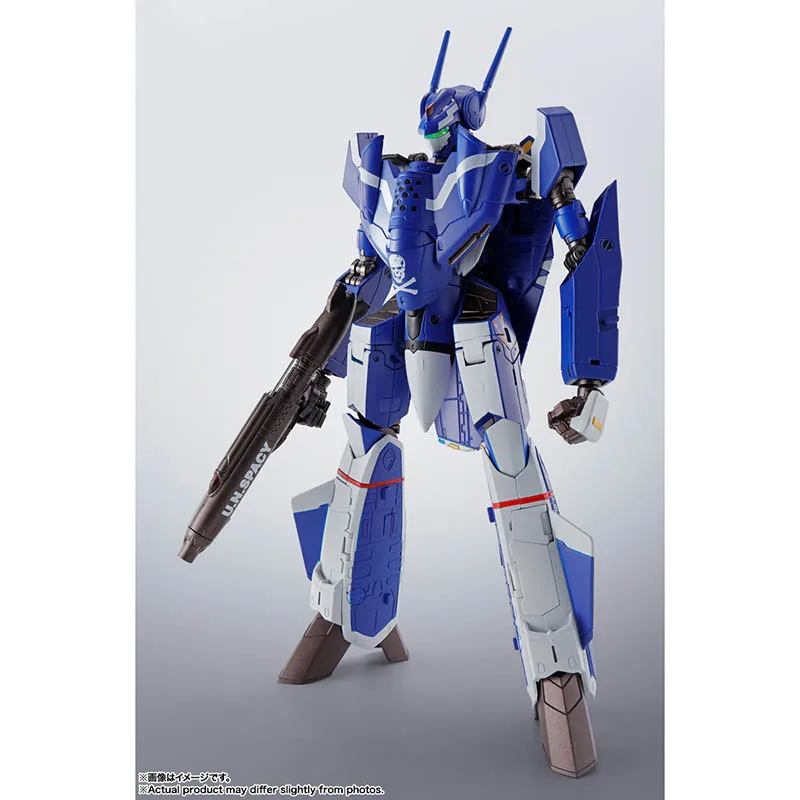 BANDAI Origina The Super Dimension Fortress Macross HI-METAL R VF-0S Genius Blue Ver. Anime Action Figures Model Toy Collect