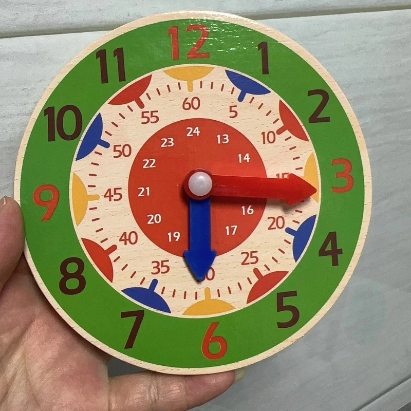 

EcoFriendly Montessori Clock NonToxic Safe Toy Time Management Training Kids Focus Aid Preschool Preparation