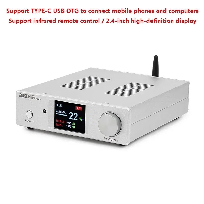 Digital Audio Amplifier TPA3255 Chip 150W*2 Output Power QCC5125 Bluetooth 5.1 HIFI Amplifier Hi-Low Bass Gain Adjustment
