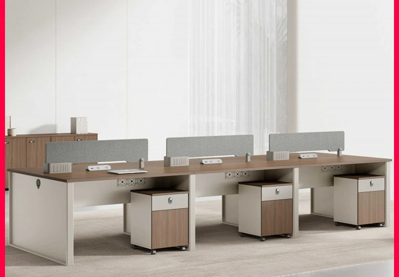 E0 Office Furniture Staff Desk Simple Screen Workstation 2/4/6 Four-person Desk Combination Staff Desk