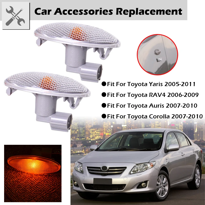 

Car Fender Side Marker LED Turn Signal Light Amber Indicator Warning Lamp 81730-0D032 for Toyota Yaris 2007 2008 2009 2010 2011