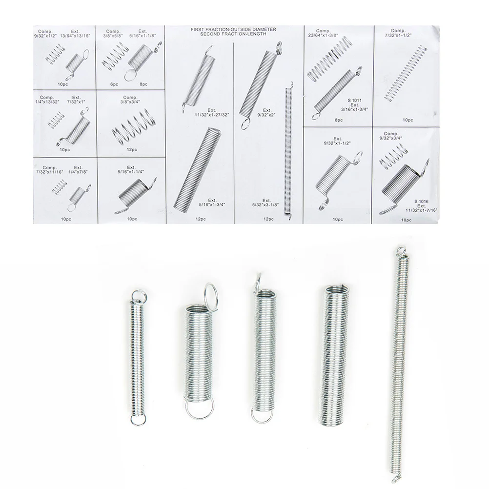 

200Pcs Spring Assortment Kit Spiral Galvanized Extension Springs for Automotive Engines Appliances Medical Devices Electronics