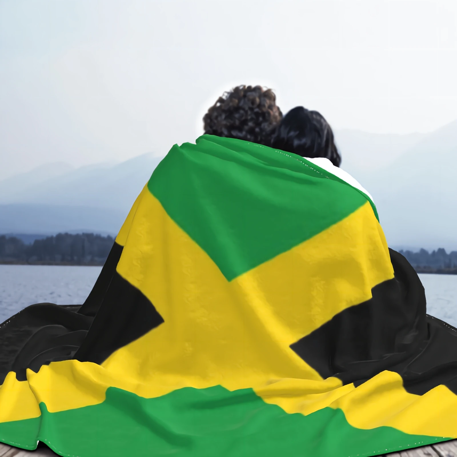 Flag Of Jamaica Blanket for Couch Bed Super Soft Cozy Plush Microfiber Flannel Fluffy Blanket Lightweight Warm Bedspread 80\