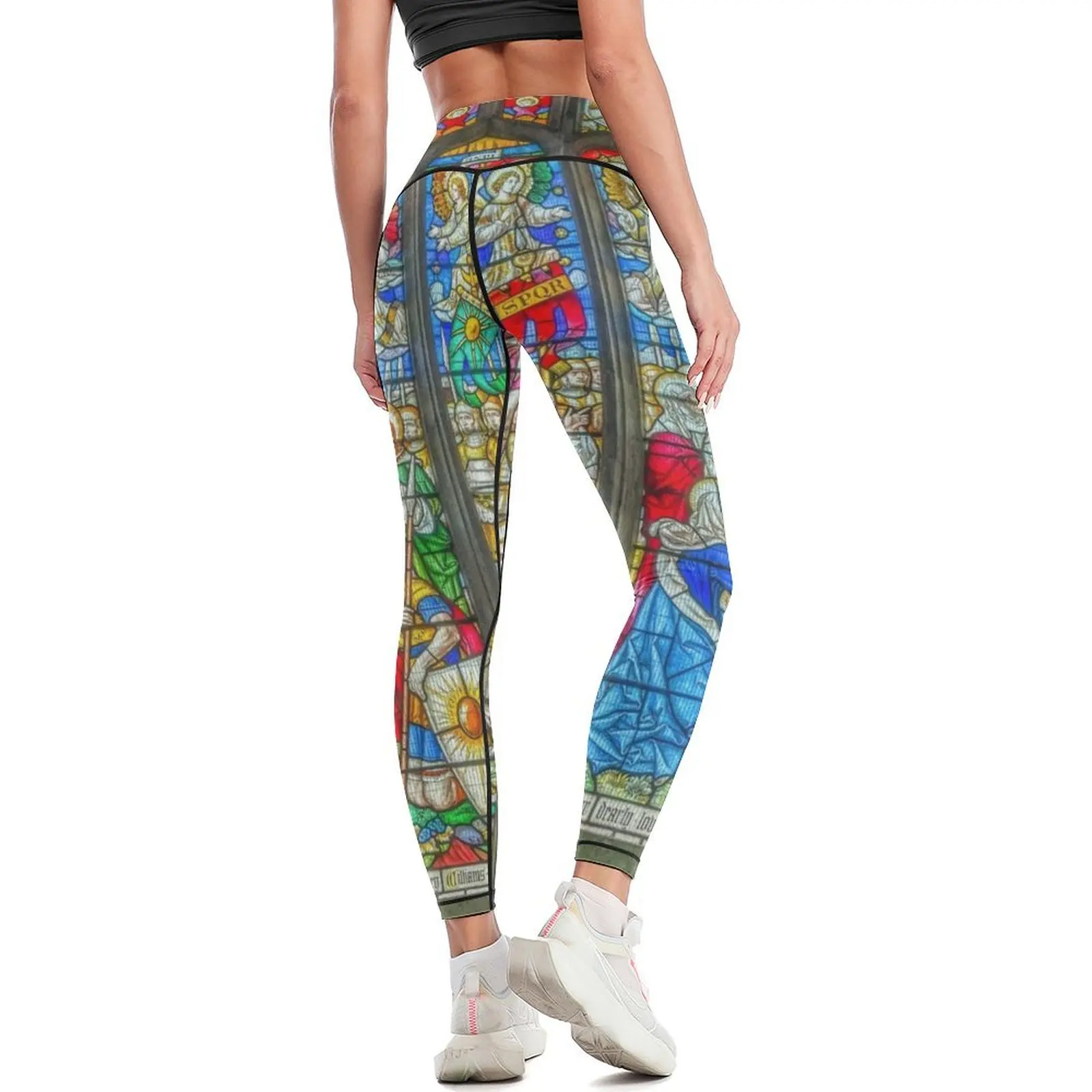 Leggings con vidrieras para mujer, ropa deportiva para gimnasio, 2024