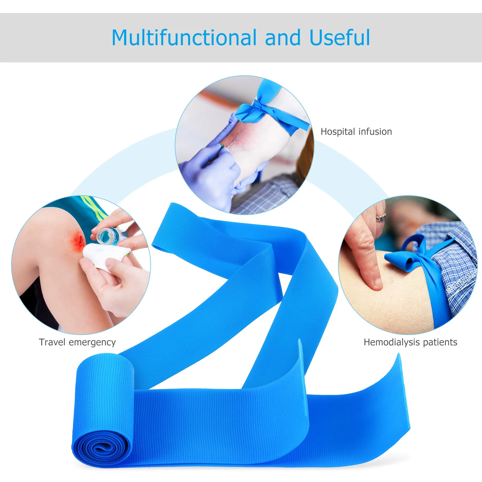 

20Pcs Disposable Tourniquet Safe Versatile Quick Release Design Emergency Infusion Travel Tourniquet