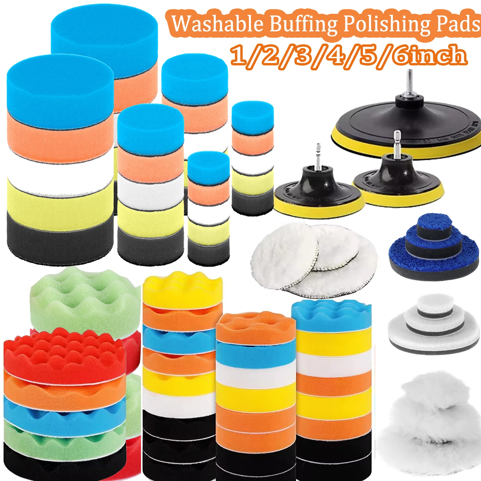 

Automotive Polishing Pads 3/4/5 Inch Car Headlight Restoration Polishing Discs Wool Waxing Polisher Cleaning Sponge Car Wash Su