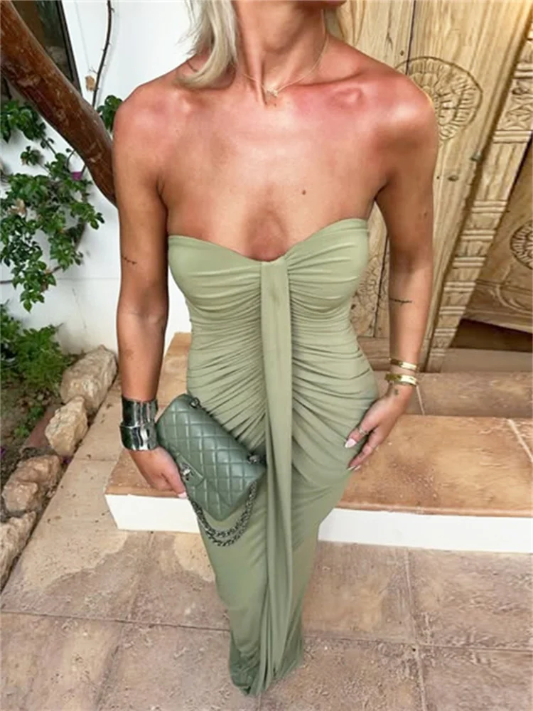 Elegancka sukienka bez ramiączek Nibber damska klasyczna patchworkowa wstążka marszczona seksowna urodzinowa obcisła elastyczna szykowna klubowa Vestidos