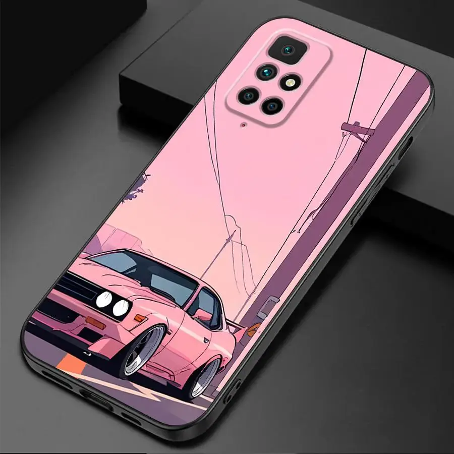 Car Graffiti Cartoon Phone Case for Xiaomi Redmi Note 11 Pro 5G 12S 11S 12 13 11 Pro Plus 10S 10 Pro 13 5G 7 8 9 Coque Cover