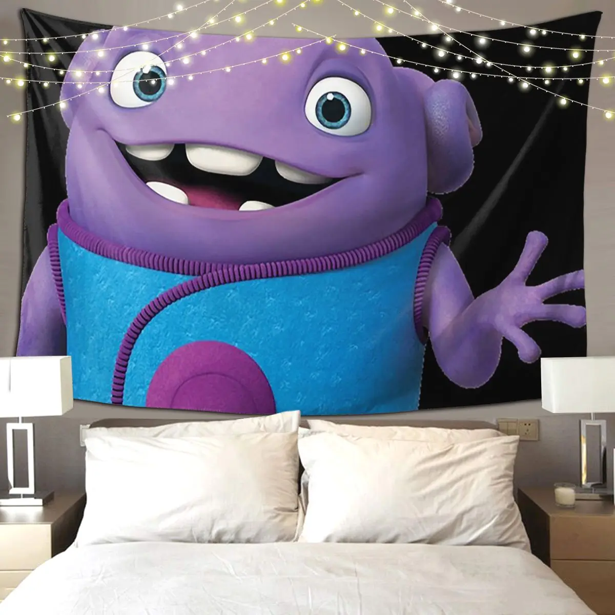 

Oh The Boov Tapestry Funny Wall Hanging Aesthetic Home Decoration Tapestries for Living Room Bedroom Dorm Room