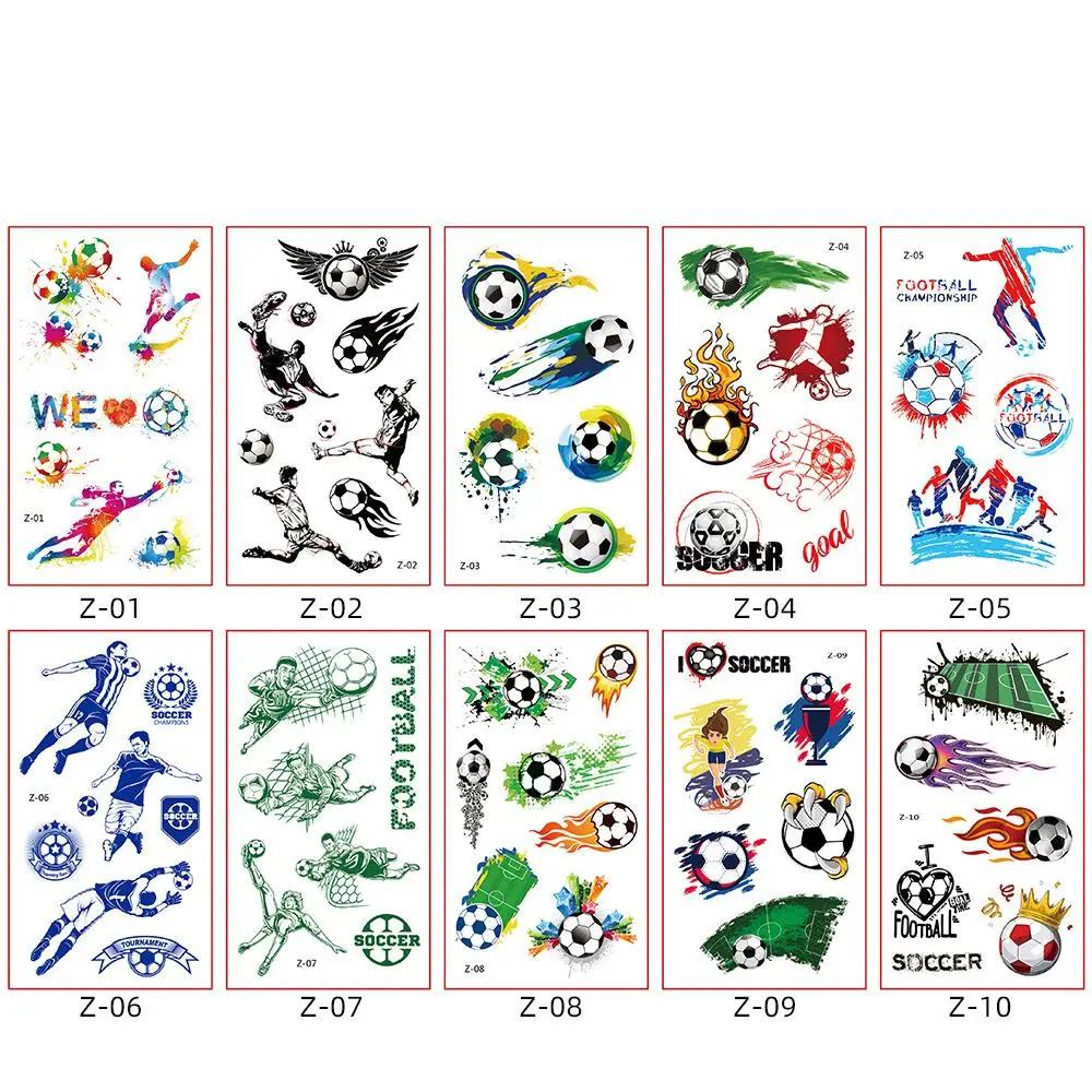 10Pcs Sports Football Basketball Rugby Baseball Temporary Tattoo Stickers Baby Kid Body Waterproof Sticker Tattoos Sport Party