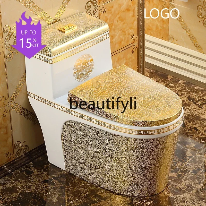 

P Household flush color toilet, super swirl water-saving European toilet, creative ceramic toilet