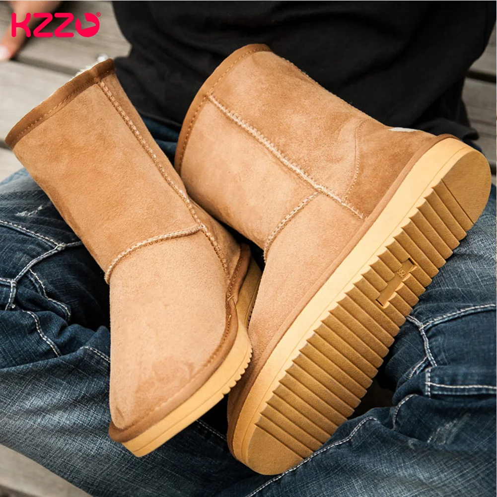 Women's Genuine Sheepskin Winter Snow Boots Non-Slip Extreme Warm -38°C Australian Natural Wool Lined Fur Snow Shoes Mid-Calf