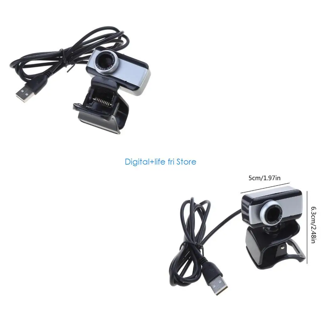 E06D Webcam Built-in Stereo Microphone Camera USB Camera Black Portable 1 Piece